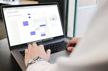 SuperSaaS schedule on a laptop