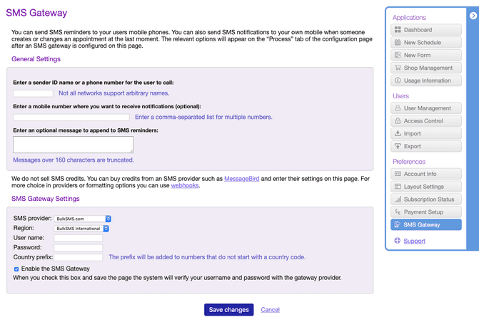 SMS providers